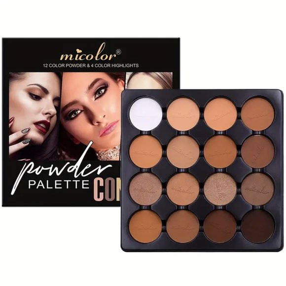 16 Colors Facial Contouring Powder, Bronze Powder, Highlighter Shadow Powder - Picture 1 of 4